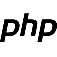 The logo of php