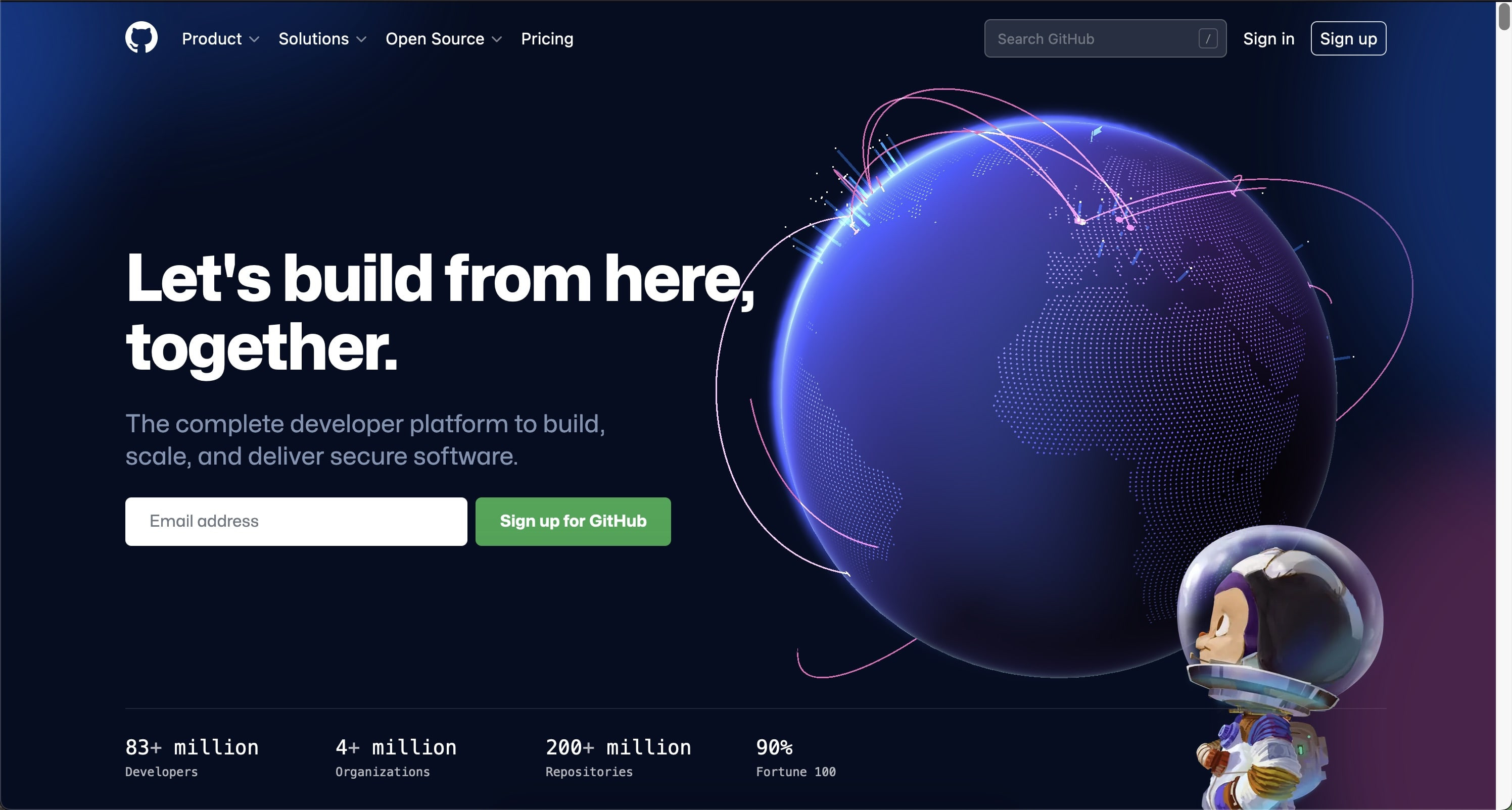 GitHub main page