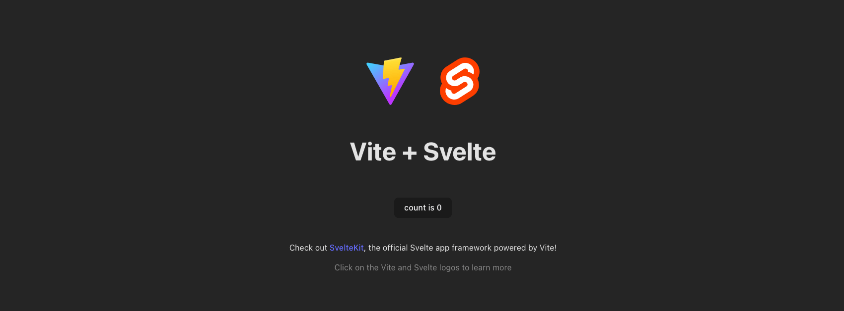 Default Vite with Svelte app