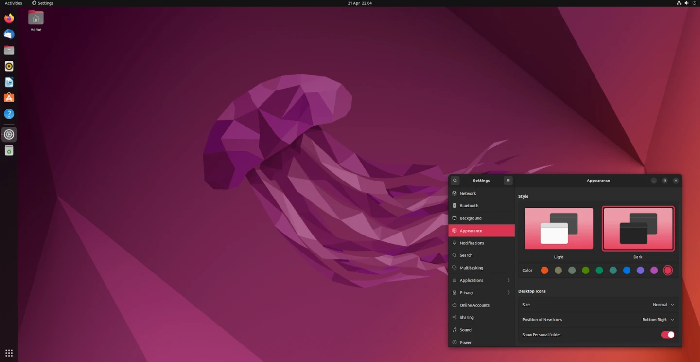 Screenshot of the Ubuntu 22.04 operating system