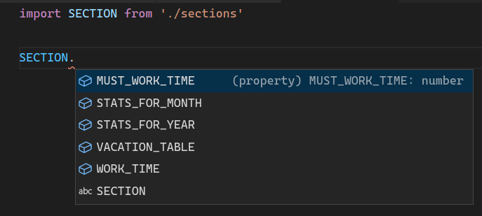 Vscode intellisense for extracted object