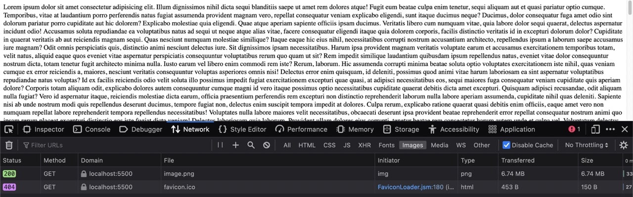 Web page with lots of text and dev tools opened