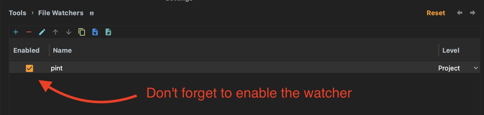 Enable custom watcher