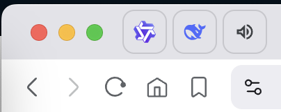 Close, minimize and full-screen buttons on the left screen window