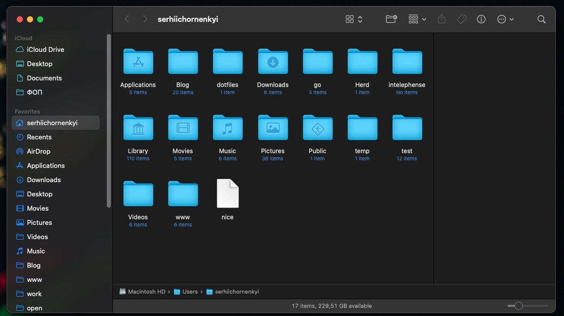 Finder app on macOS