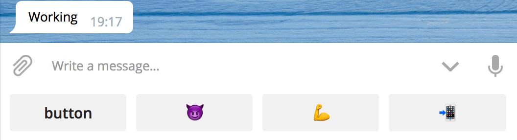 Telegram's keyboard buttons