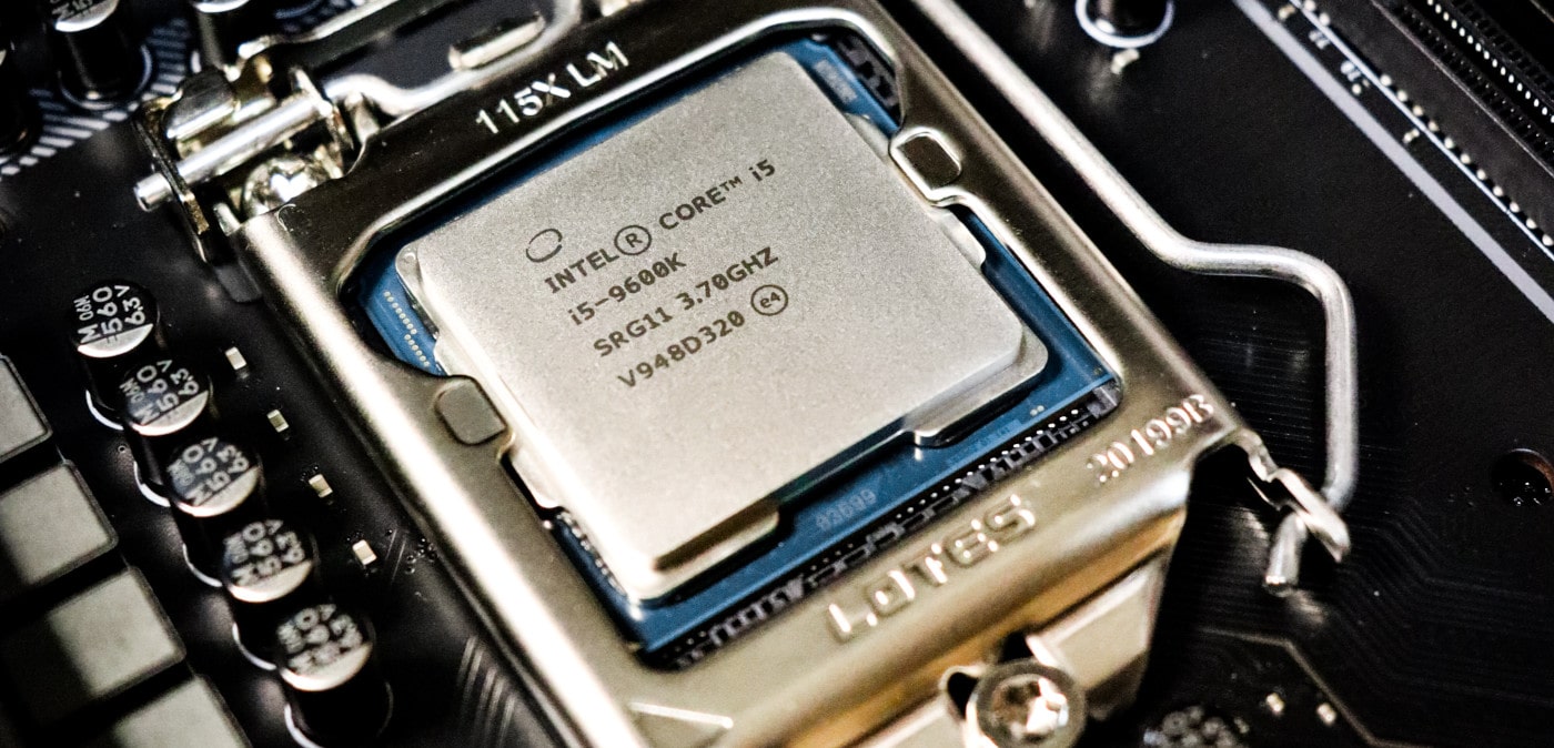 Intel Core i5 chip attached to the motherboard