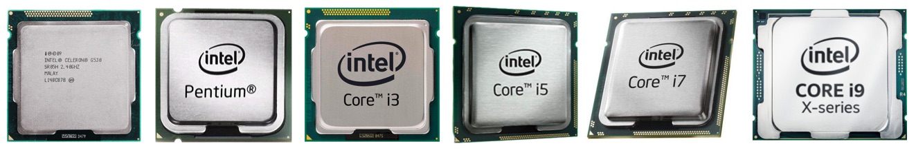 History of Intel CPUs starting from cheapest to the most expensive