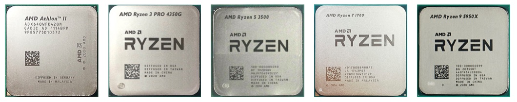 History of AMD CPUs starting from cheapest to the most expensive