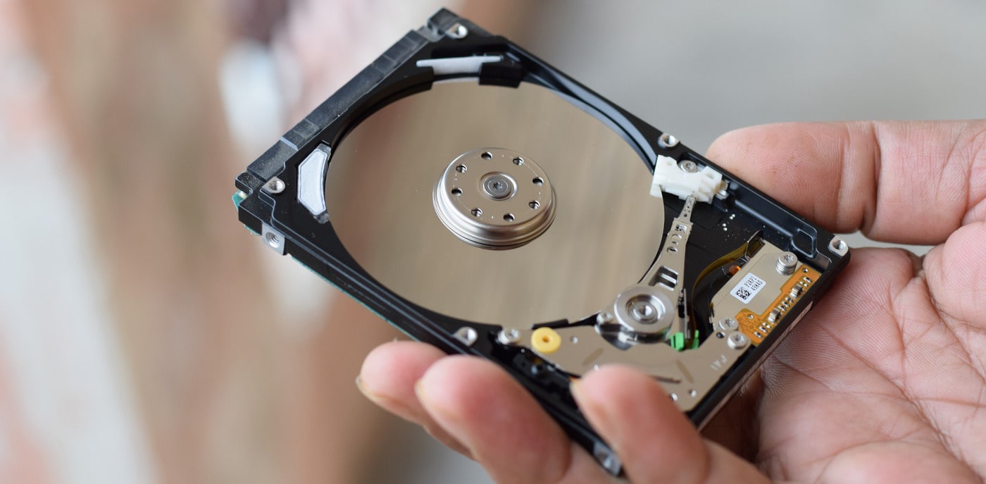 Hard drive without the upper cover