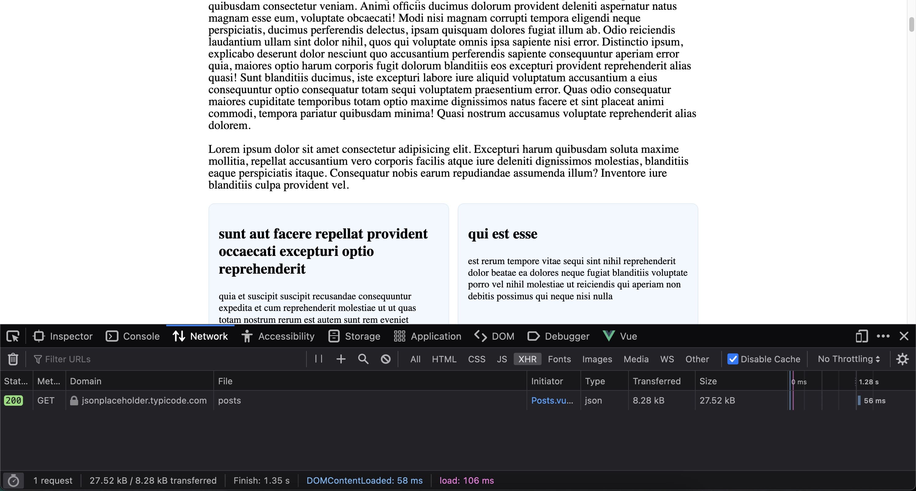 Posts component being lazy loaded when user scrolls down the page